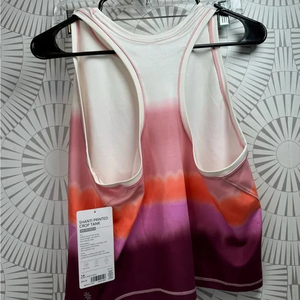Athleta NWT Women’s Shanti Printed Crop Top Size 1X Buttery Soft - Picture 2 of 6